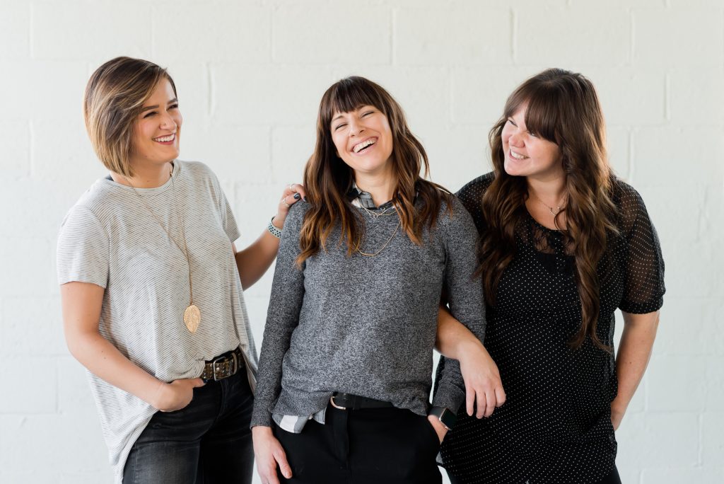 girls smiling