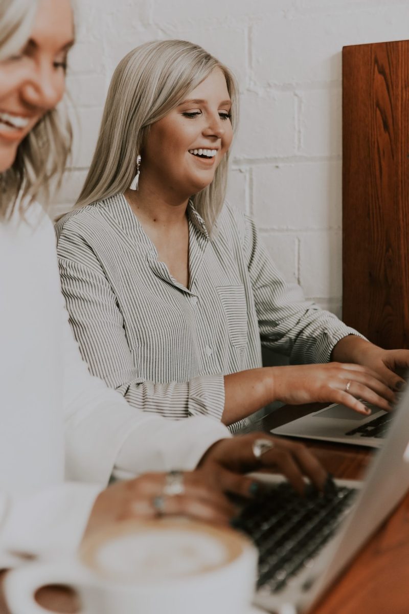 beautiful woman working